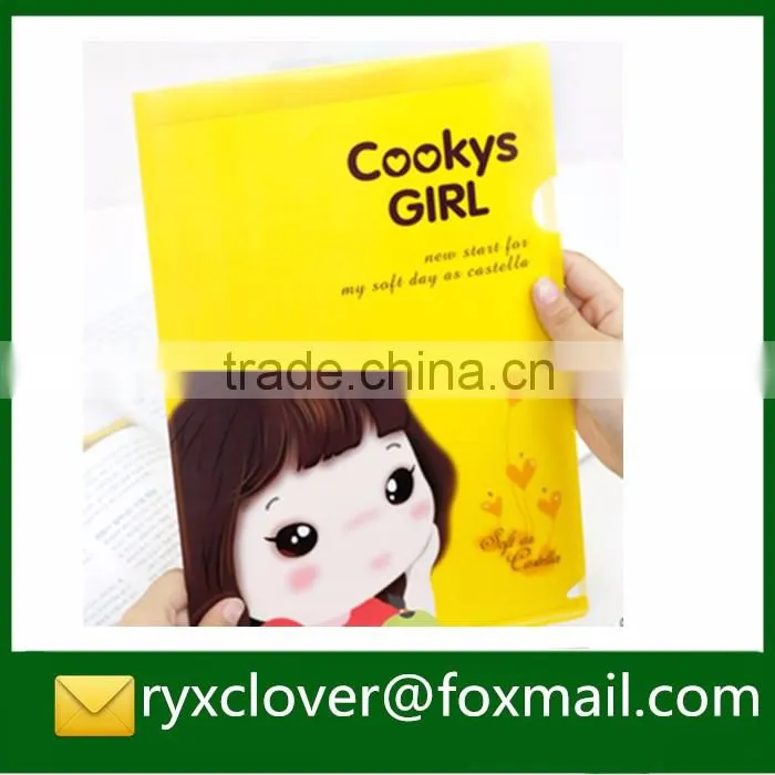 A4 PP plastic L shape file folder for students