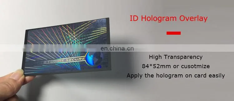 High Brightness ID Card Transparent Hologram Overlay / Secure Holographic Overlay