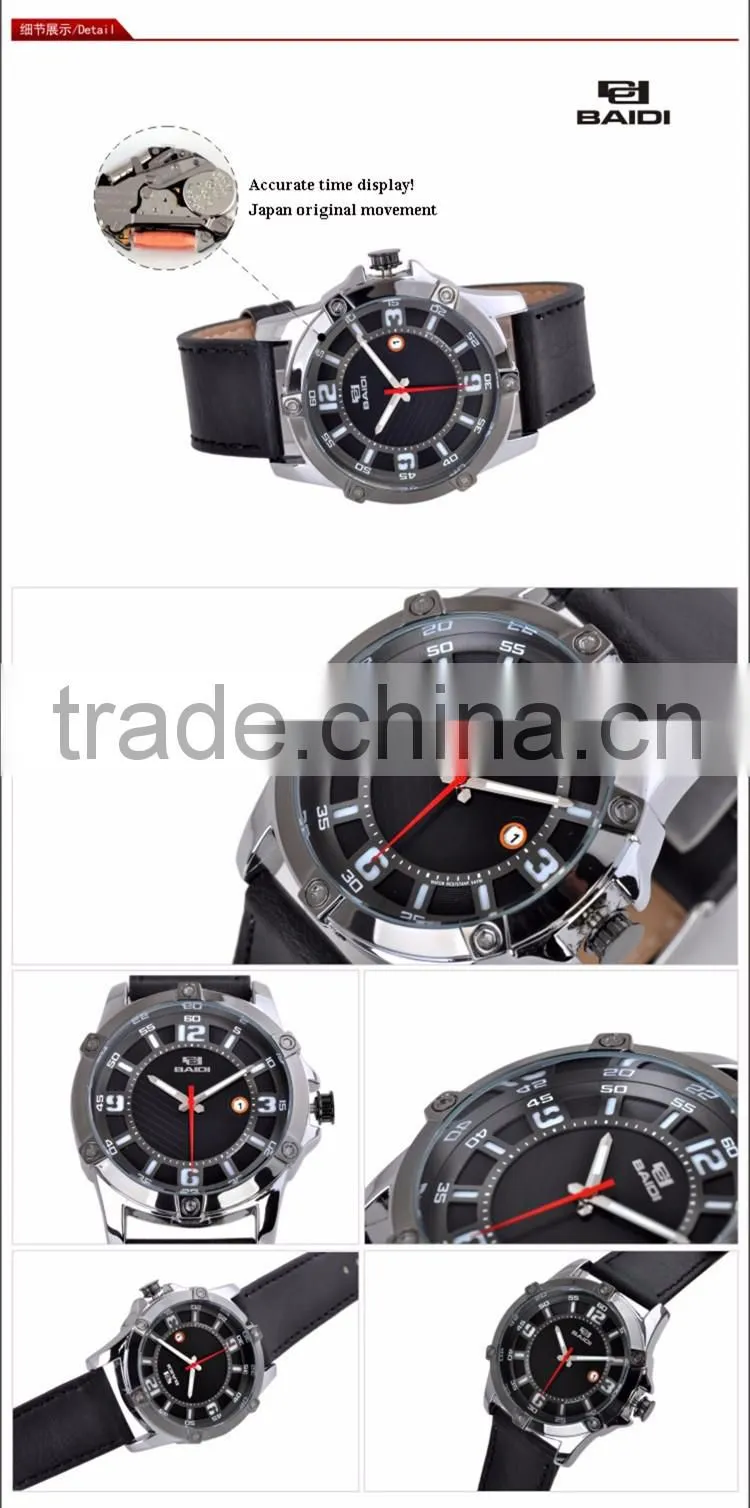 Optional Leather And Stainless Steel Watch Straps Unisex Watch With Great Dial
