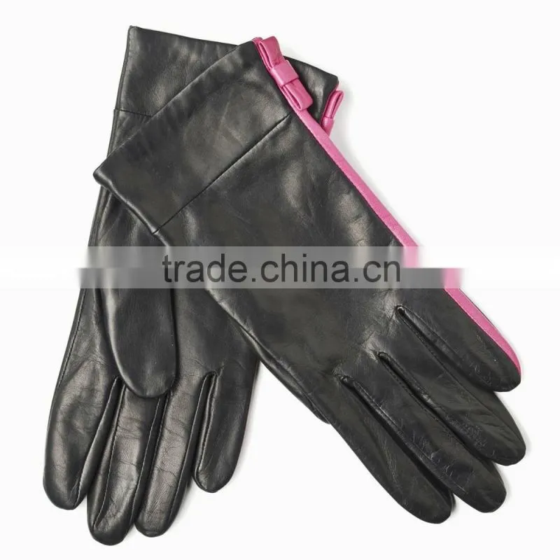 Winter Real Sheepskin Leather Gloves Women Bike MotorCycling