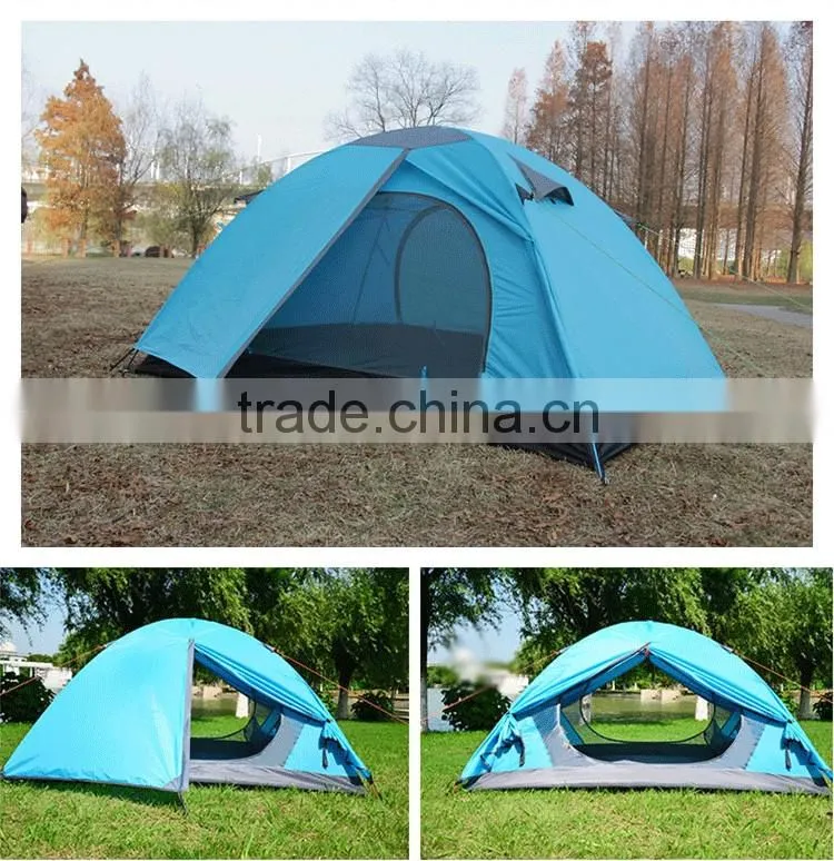 Waterproof Double Layer 2, 3, 4 Person 3 Season Aluminum Rod Double Skylight Outdoor Camping Tent