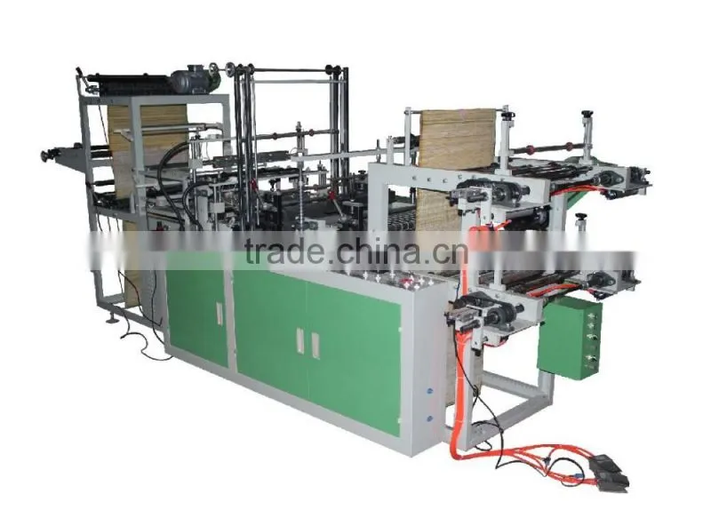 Plastic garbage t-shirt bag on roll making machine