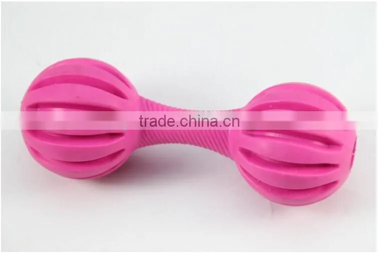 Pet supplies factory thermoplastic rubber dumbbells dog chew toys