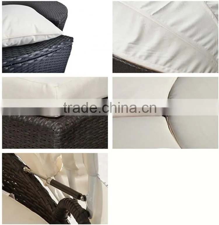 Home Furniture Cheap Round Bamboo Garden Sofa Daybed Rattan Daybed With Canopy Outdoor Daybed