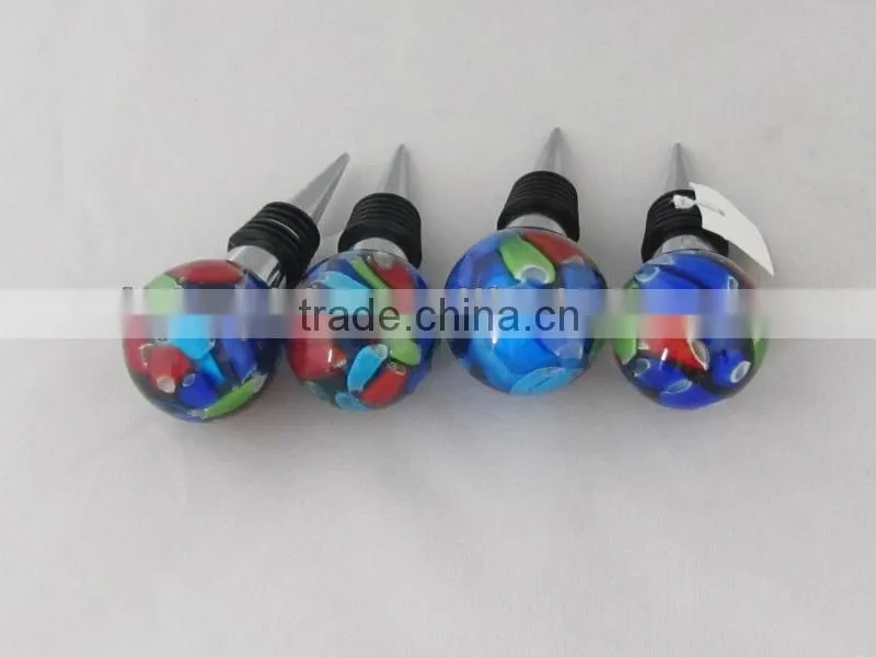 glass wine stopper,wholesale murano glass wine stopper
