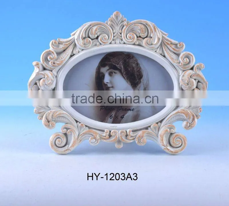 Polyresin photo frame,antique rose design