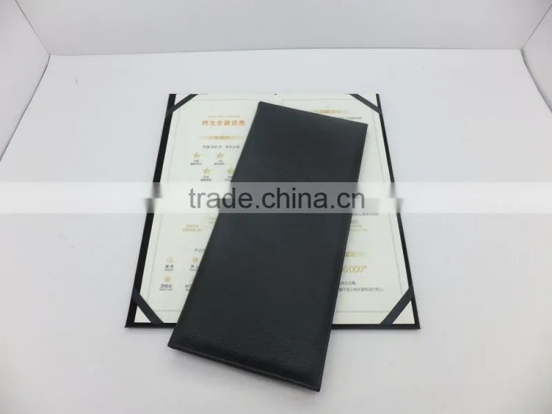 Tri-folding 4.5*11'' PU Leather Drink Menu Folder