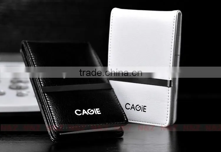 Business Card Slots Personal Leather Memo Pad with Holder