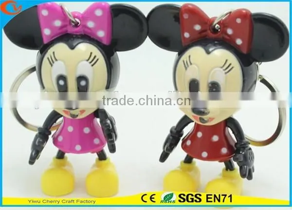 High Quality Promotional Cute Assorted Animal Sound Led Keychain