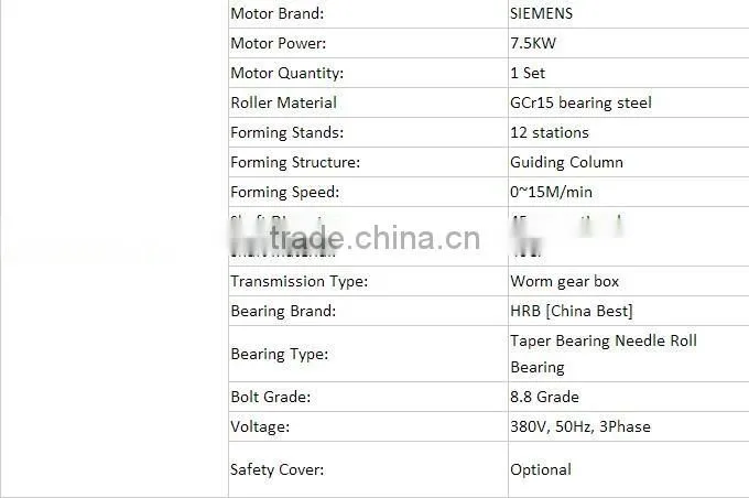 MCB Channel Roll Forming Machine