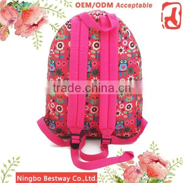 College girls backpack bag canvas bag fashion backpack for girls