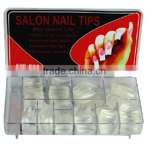 500pcs Plain false nail Salon nail tips natural full cover artificial nail arts