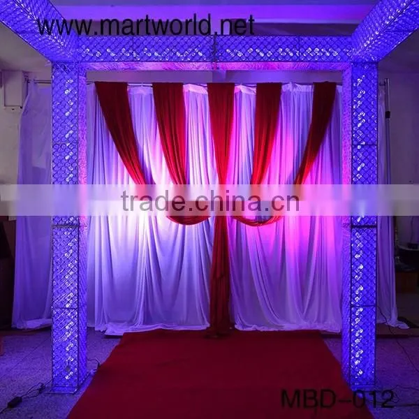 luxury silver suqar party decoration wedding stage mandap decoration crystal wedding arch for weddings, party , event(MBD-012)