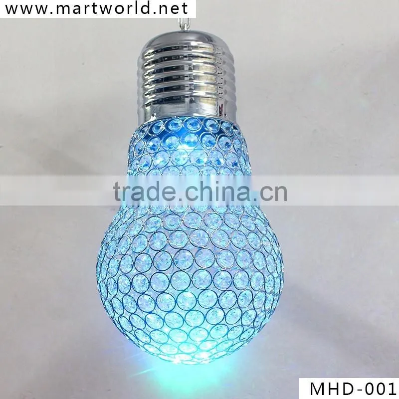 new design LED RGB lighting crystal bulb,crystal bulb shape chandelier, crystal chandelier for wedding decoration(MHD-001)