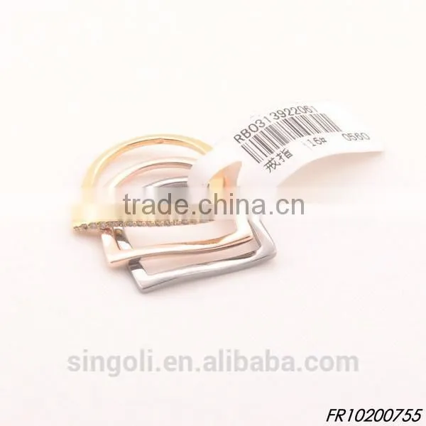 Rhinestones Three Rings a set Crystal Ring