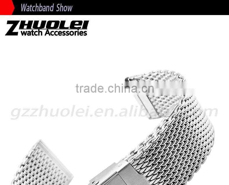 Milanese Classic Buckle Stainless Steel Watchband 20mm 22mm