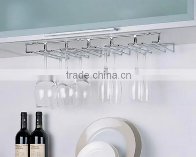 Top home bar Glasses Storage hanging wine glass rack Chrome
