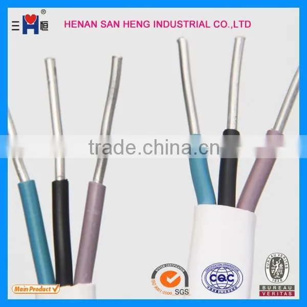 China goods wholesale PVC flat electric twin and earth cable