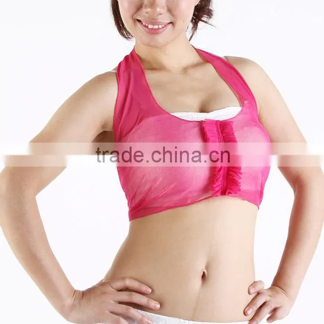 Short Vest Bright Yellow Belly Dance practice Tops