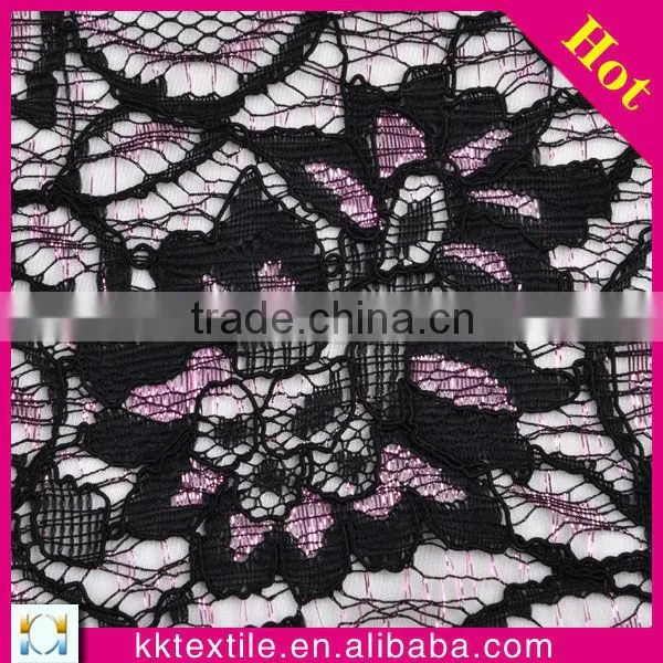 Nylon and viscose stretch tulle lace designs