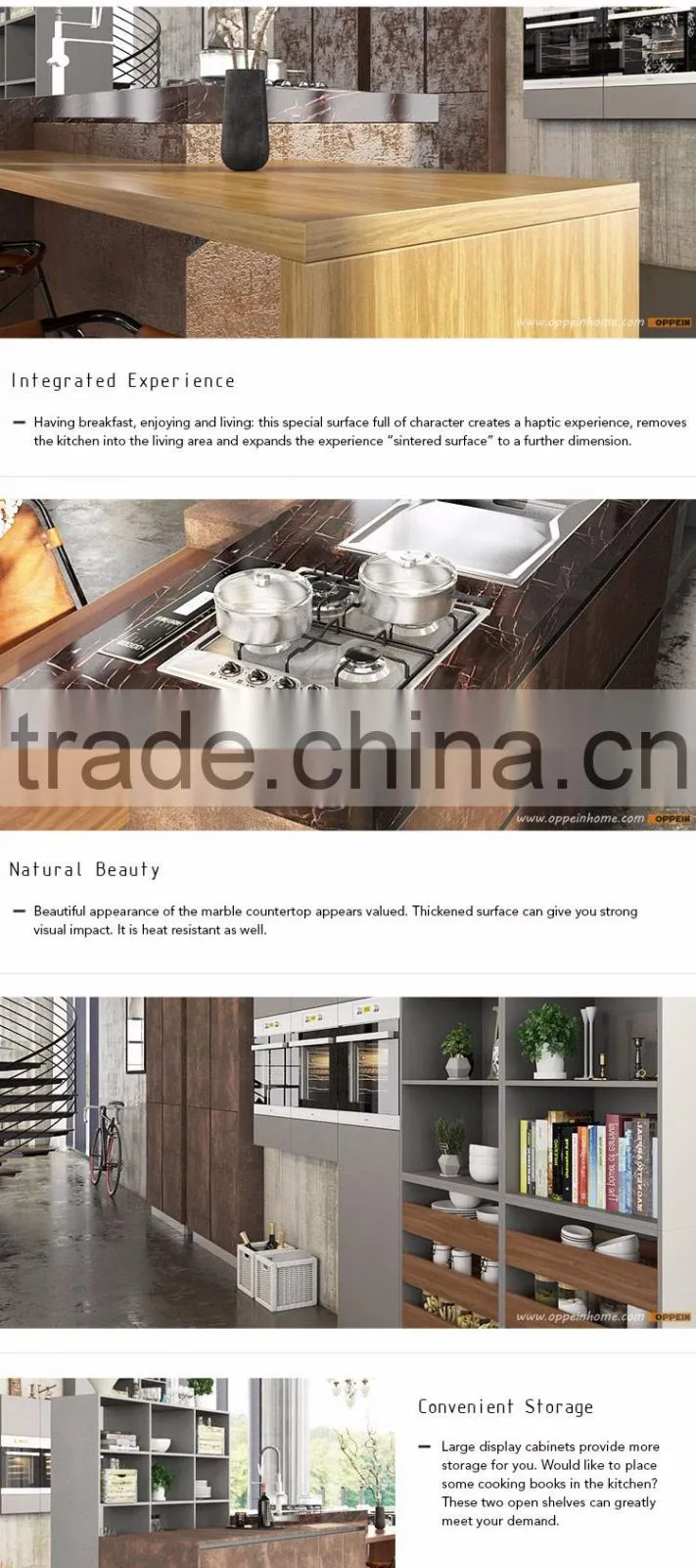 2016 Modern Unique design Sintered Surface kitchen cabinet simple designs