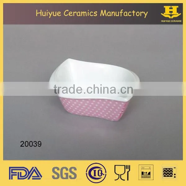 ceramic decal printing square snack dish