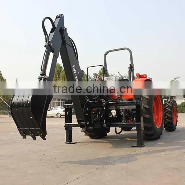 towable backhoe powered by agricultural tractor