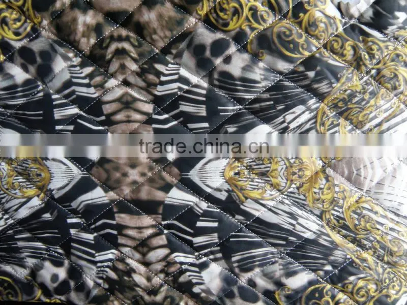 printed plaid waterproof winter thermal double-faced taffeta quilting fabric