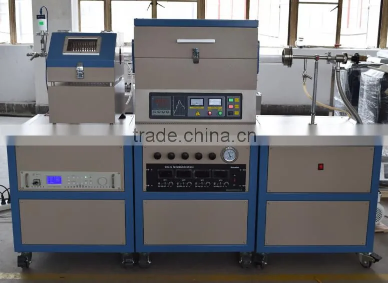 Compact Auto-Sliding PECVD Tube Furnace with 2"OD Quartz tube and vacuum pump, Max.1200C / PECVD tube furnace