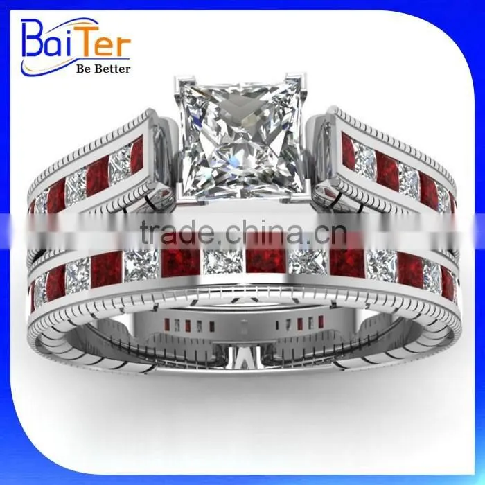 Custom Channel Setting Color Stones Stainless Steel Gay Men Ring Wholesale