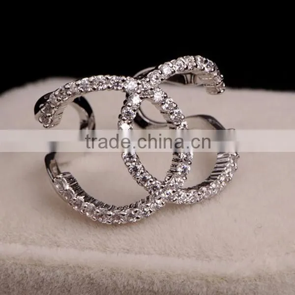 925 pure silver ring with platinum plated ring for women fits in European style