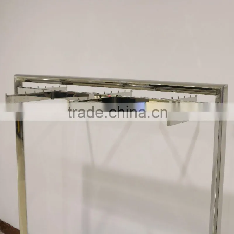 Variable stainless steel clothes hanging rack for shop display