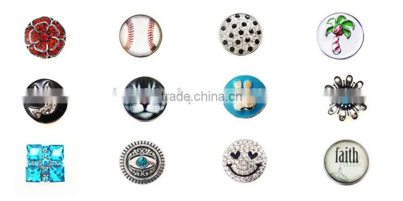 Shining Aqua And Clear Crystal Button Snap For Ginger Snap Jewelry