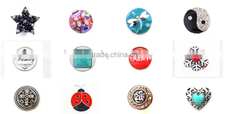 Shining Aqua And Clear Crystal Button Snap For Ginger Snap Jewelry