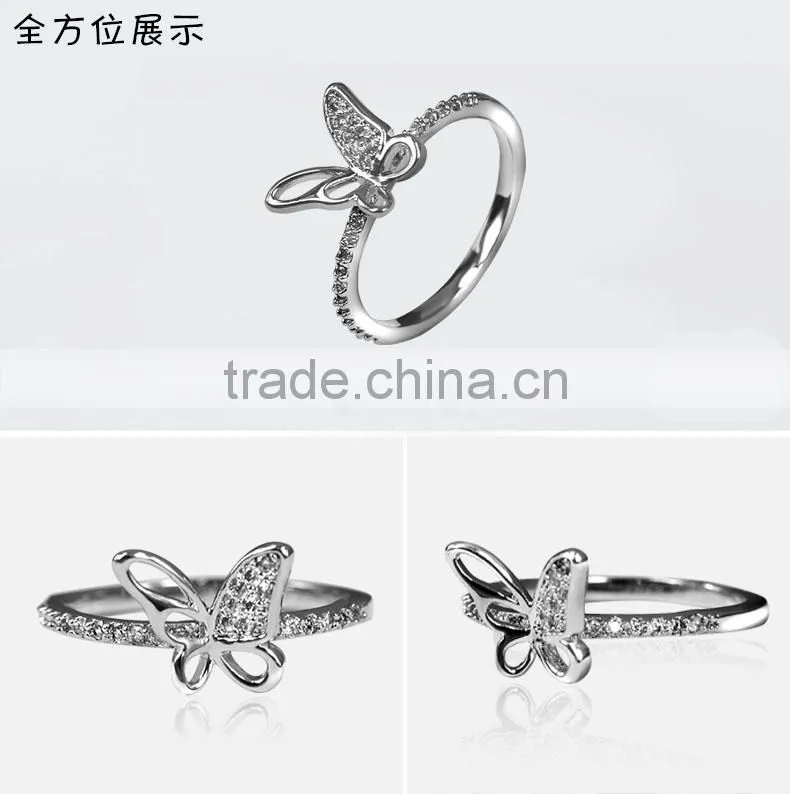 2016 Women's Fashion Brass Ring with Shiny CZ jewelry