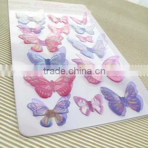 2014 Free sample Layered scrapbook 3d handmade stickers