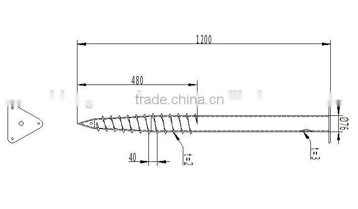 Factory Direct Sale Triangle Flange Ground Screw Anchors