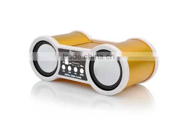 Robot-158u Aluminum Alloy Hi-Fi Stereo Portable Fm Radio,USB Music Speaker,Telescope Card Speaker