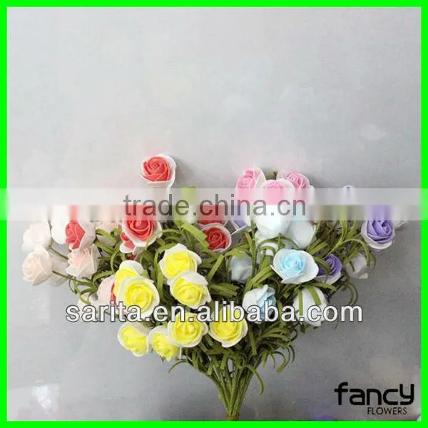 good quality cheap artificial foam flowers rose with 10 pcs