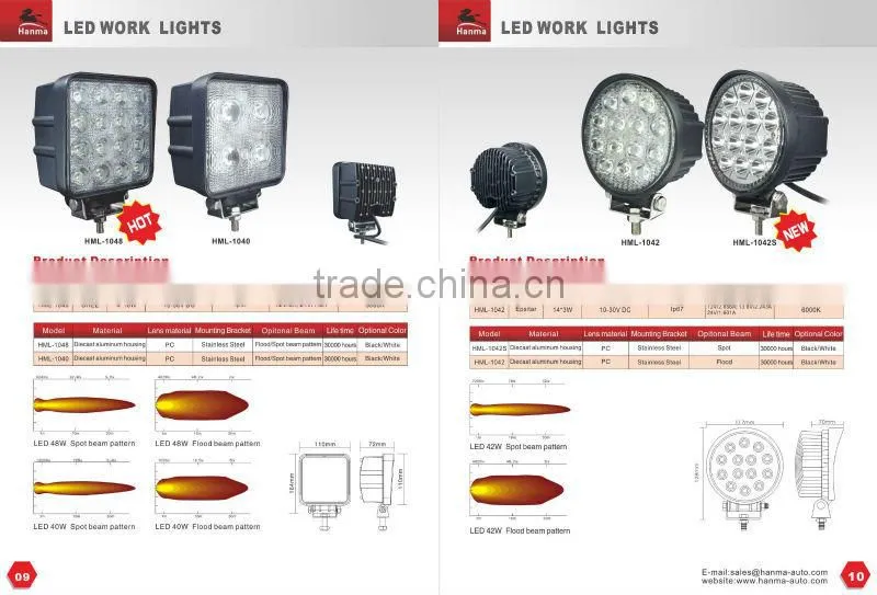 42W LED work light for truck lighting,Agricultural tractor,excvavtor,trailer,marine,offroad vehicles