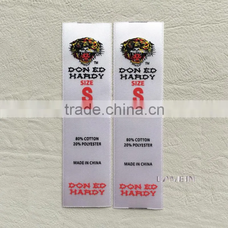 Zhejiang printing factory customs printed washing care label for wool sweater