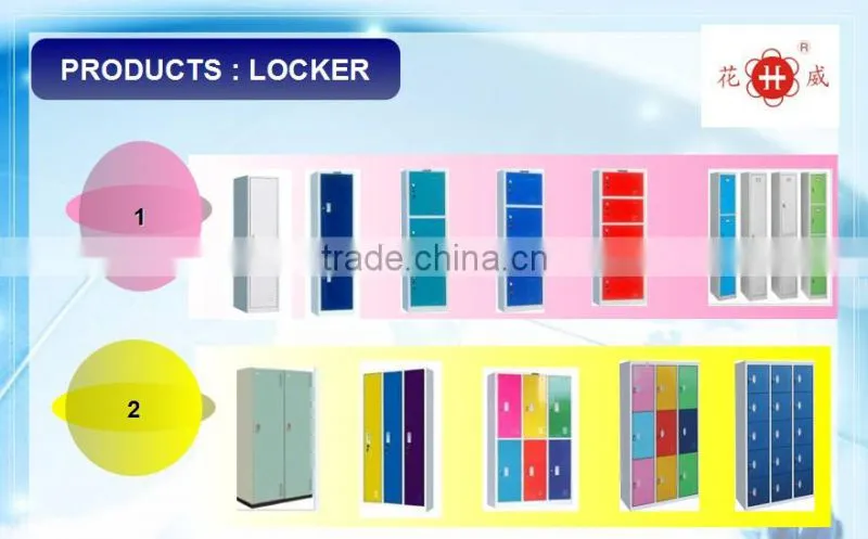 Vertical metal KD two doors bedroom wardrobe cabinet