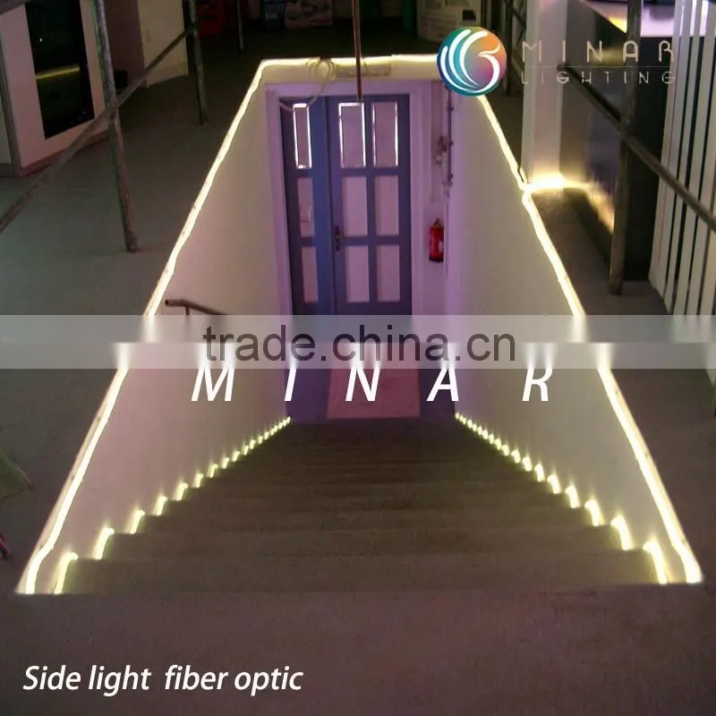 diameter 8mm side light fiber optic cable, fiber optic side glow cable lighting