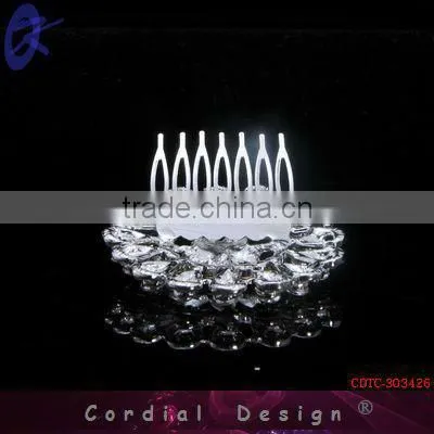2013 Cheap Hair Comb Accessory Round Tiara Comb Rhinestone