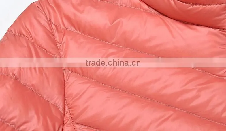 Custom Women Pink Ultra Light Duck Down Jacket