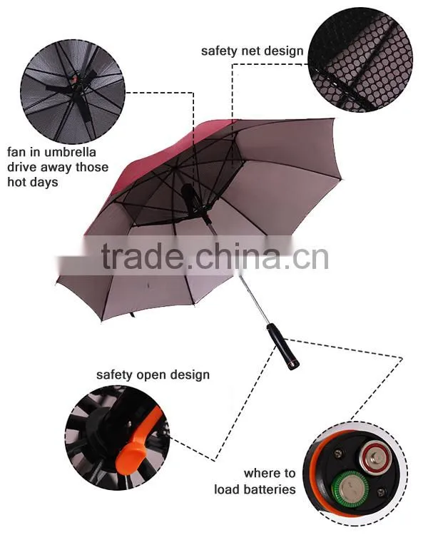Umbrella with Fan on Sale, Fan Umbrella in Cheap Price
