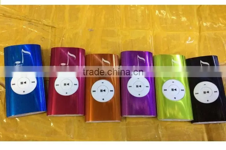 Fashion slim mini clip digital music mp3 player with built in speaker
