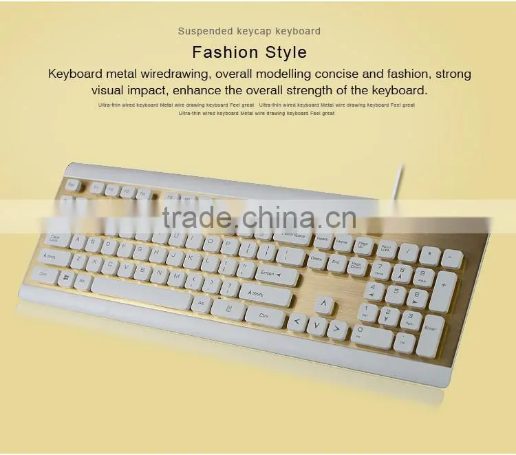 Suspended keycap keyboard_ Metal wire drwing,ultra-thin keyboard
