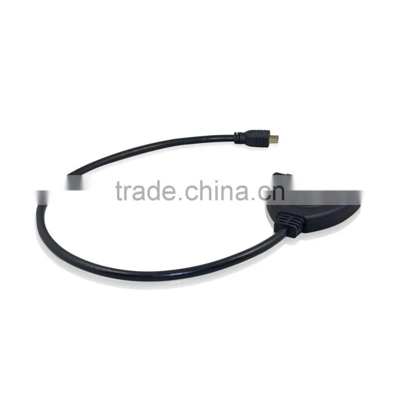 Version 1.4 pigtail switcher, 3 to 1 hdmi switcher 3*1 support 4kx2k and full 3d, without any power supply needed