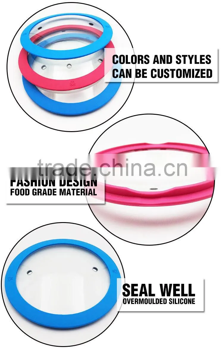 Beautiful With Any Colors Silicone Rim Replacement Wok Lid 32Cm